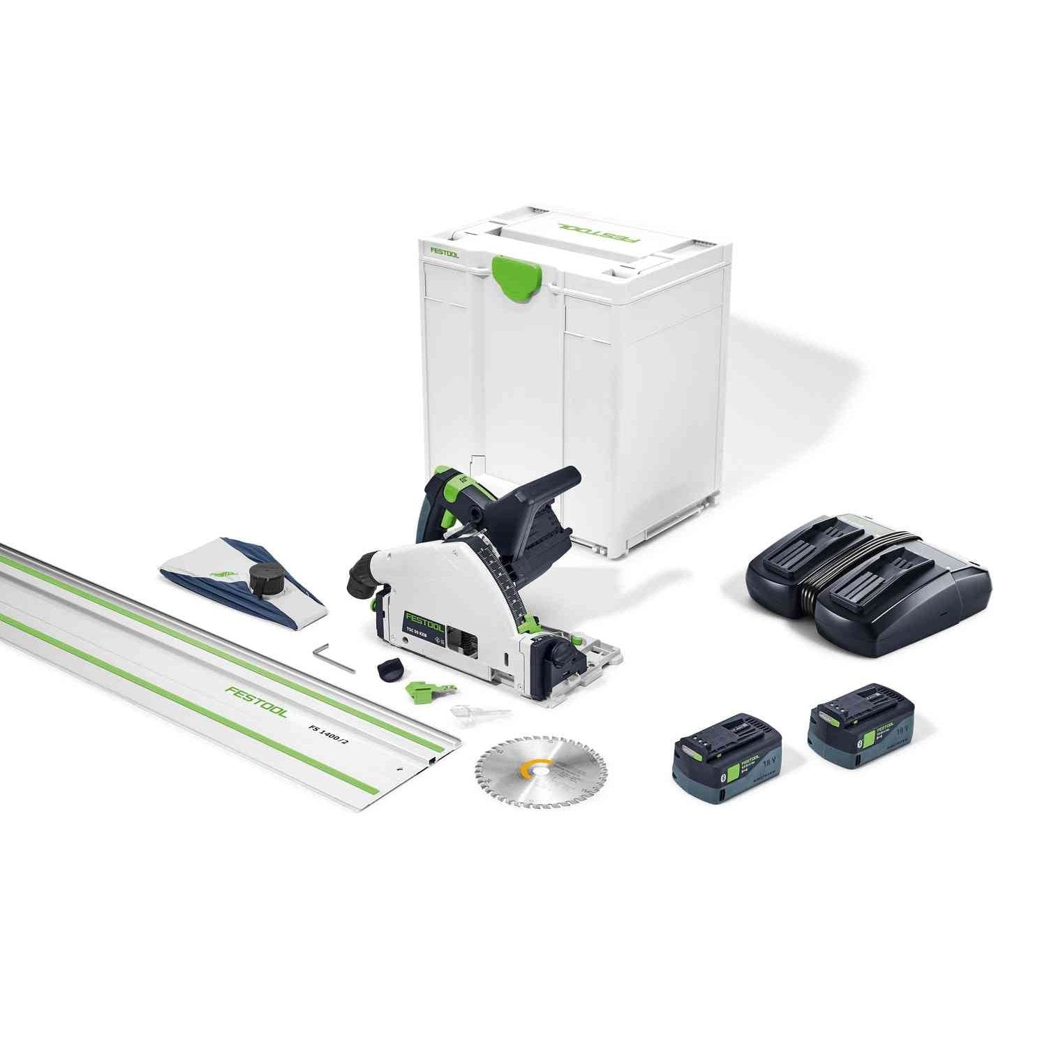 FESTOOL TSC 55 KEB CORDLESS PLUNGE SAW KIT WITH FS 1400 GUIDE RAIL