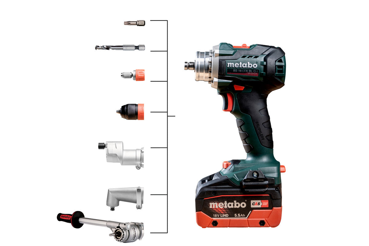 METABO 18 V BRUSHLESS LTX CLASS DRILL/SCREWDRIVER WITH QUICK-CHANGE CHUCK & ANTI-KICK-BACK 130 NM - BARE TOOL