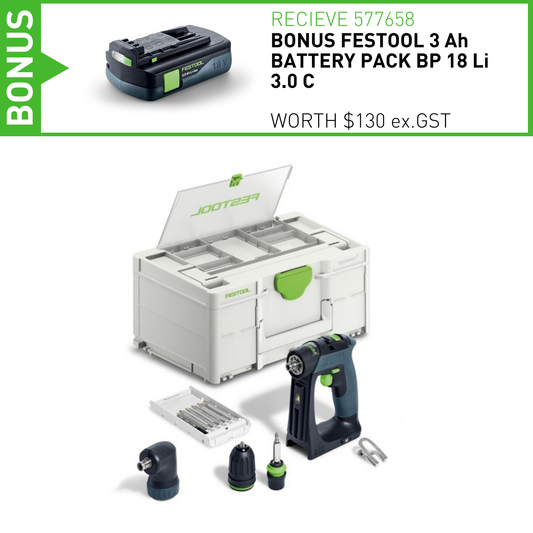 Festool 18v Cordless drill CXS 18-Basic Set (577333)