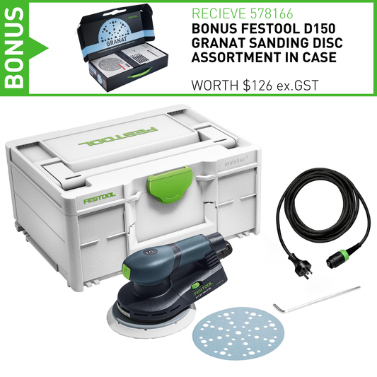 FESTOOL ETS EC 150/3 EQ-PLUS BRUSHLESS LOW PROFILE FINISHING SANDER (576324)