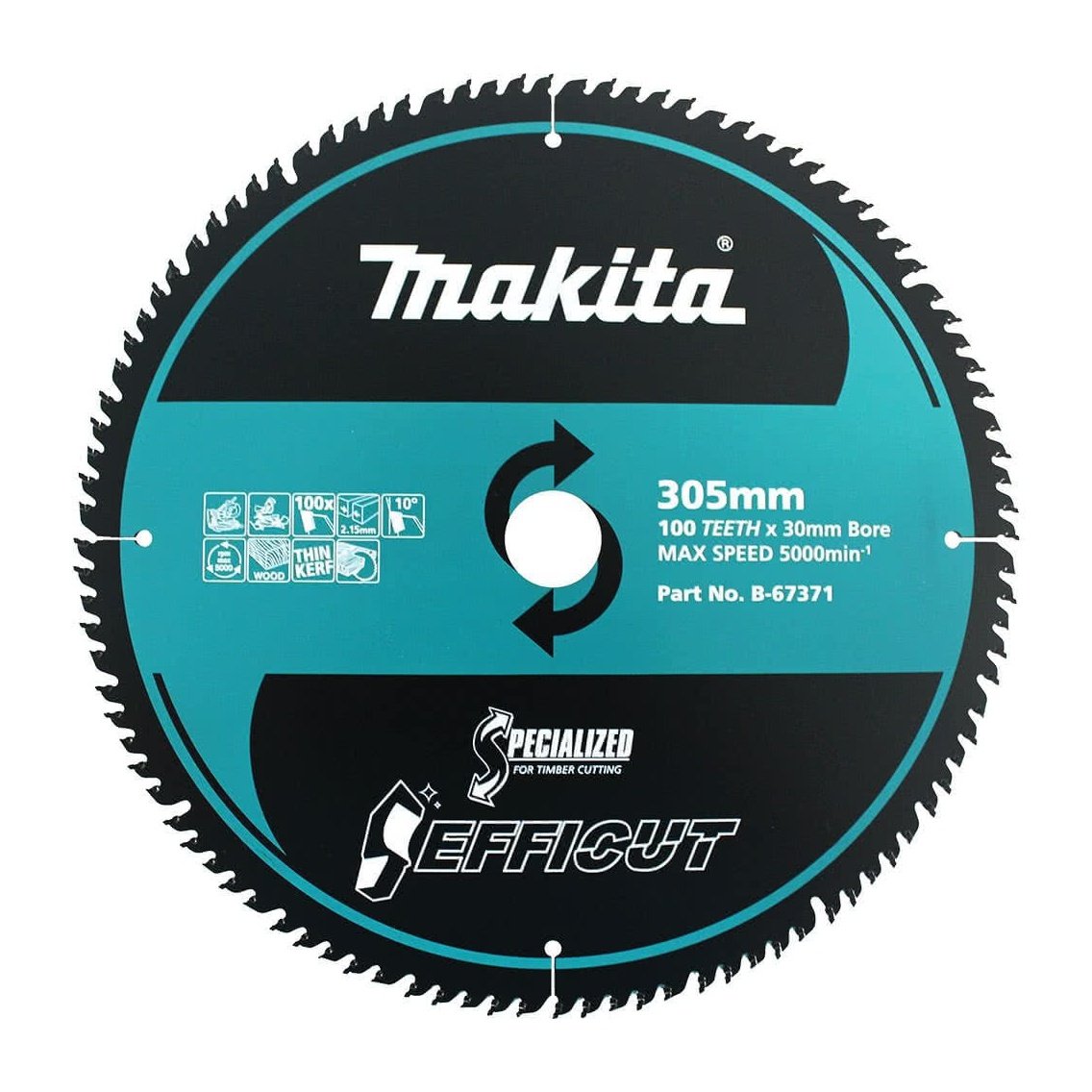 Makita EFFICUT 305mm 30mm 60T Wood Cutting Blade B-67359 tool-junction-nz