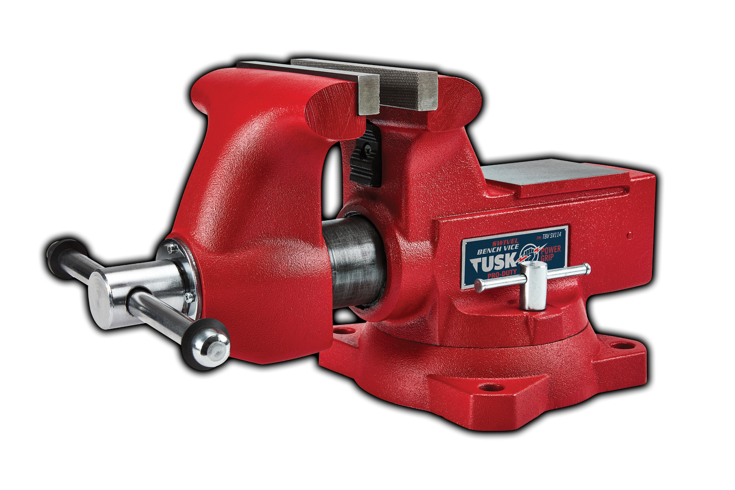 Tusk Swivel Bench Vice with Anvil and Pipe Jaws 114mm (4.5") Red