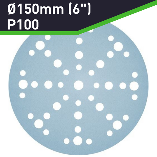 Festool Granat Sandpaper D150mm (6"), P100 Grit, 100 Pack