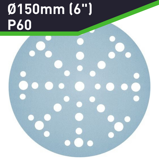 Festool 575161 Granat Sandpaper D150mm (6"), P60 Grit, 50 Pack