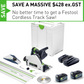 FESTOOL TSC 55 KEB CORDLESS PLUNGE SAW KIT WITH FS 1400 GUIDE RAIL (575464-4)