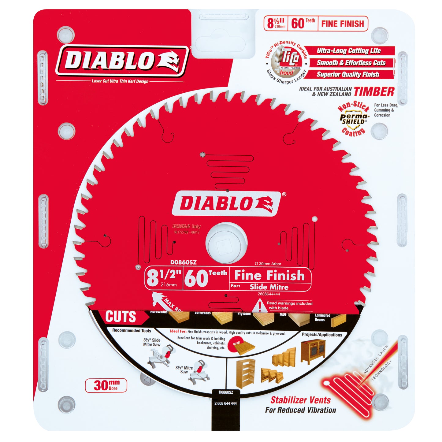 Diablo 8.5 in. / 216mm 60T Fine Finish Saw Blade tool-junction-nz