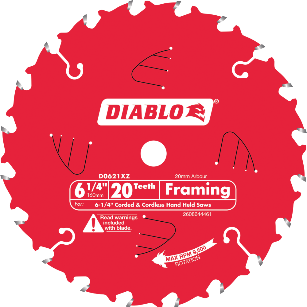 Diablo 6.25 in. / 160mm 20T General Purpose Saw Blade tool-junction-nz