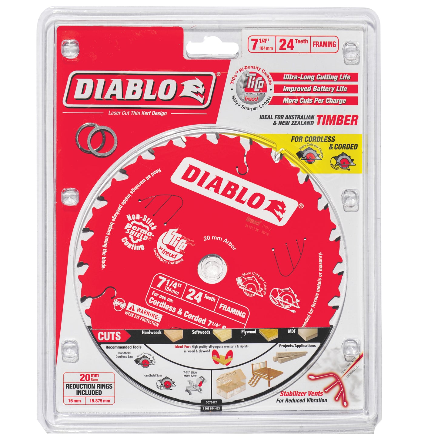 Diablo 7.25 in. / 184mm 24T Framing Saw Blade tool-junction-nz