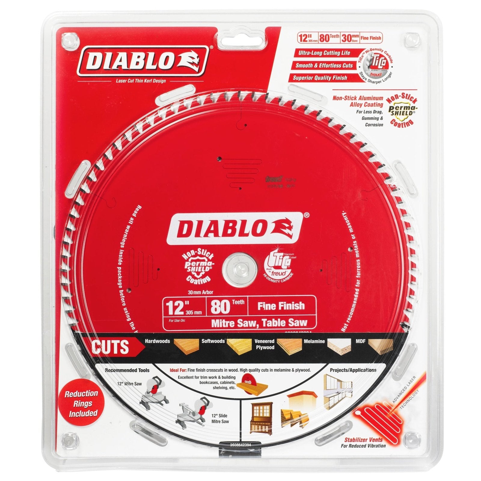 Diablo 12 in. / 305mm 80T Fine Finish Saw Blade tool-junction-nz