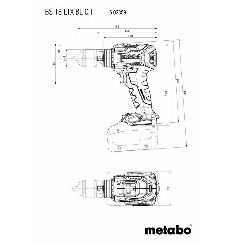 Metabo 18 v Brushless Drill / Screwdriver Kit with Quick-Change Chuck 120 Nm tool-junction-nz