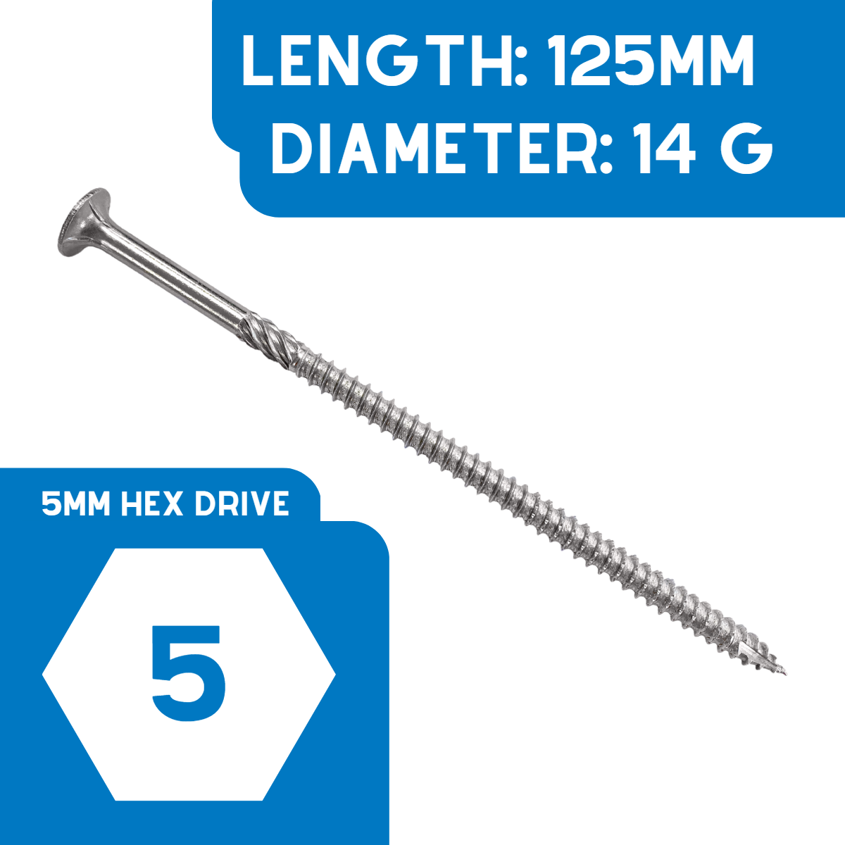 Batten Screw XGuard 14Gx125 T-REX17 25-500 Pk tool-junction-nz