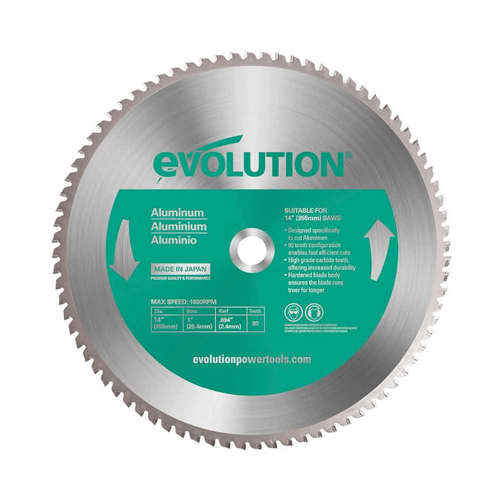 EVOLUTION 355mm - 14” ALUMINIUM COLD CUT SAW BLADE