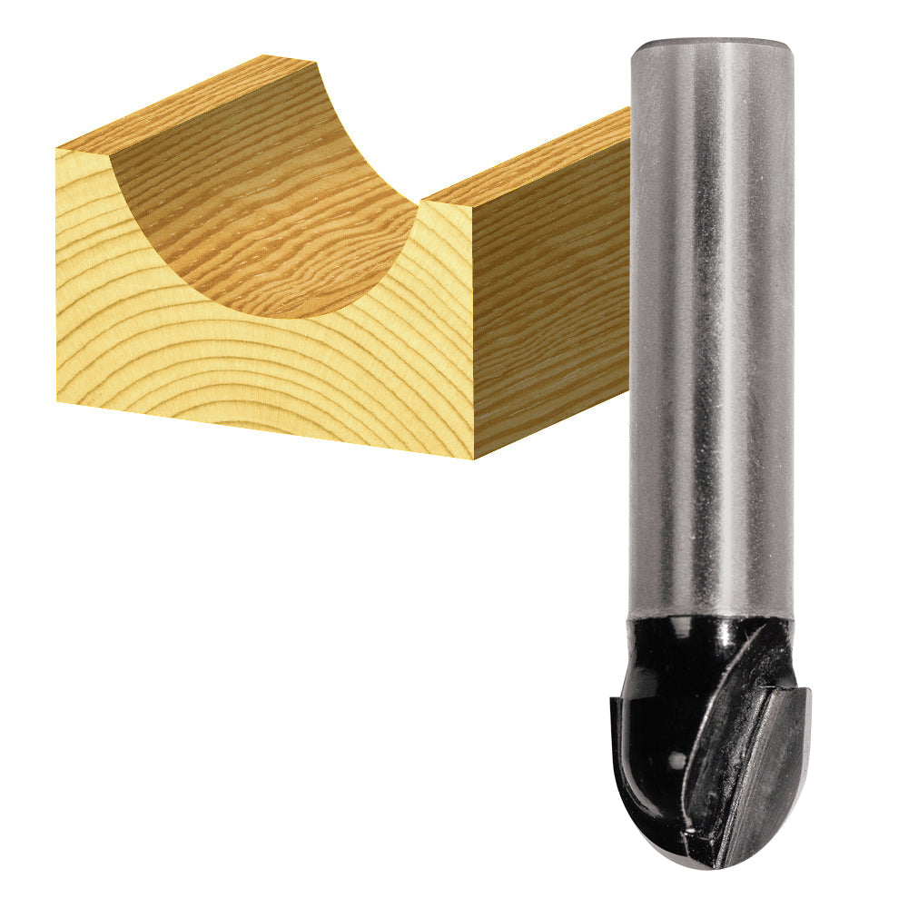 CORE BOX BIT 9.5MM TCT, 2 FLT 1/4 SHK t412