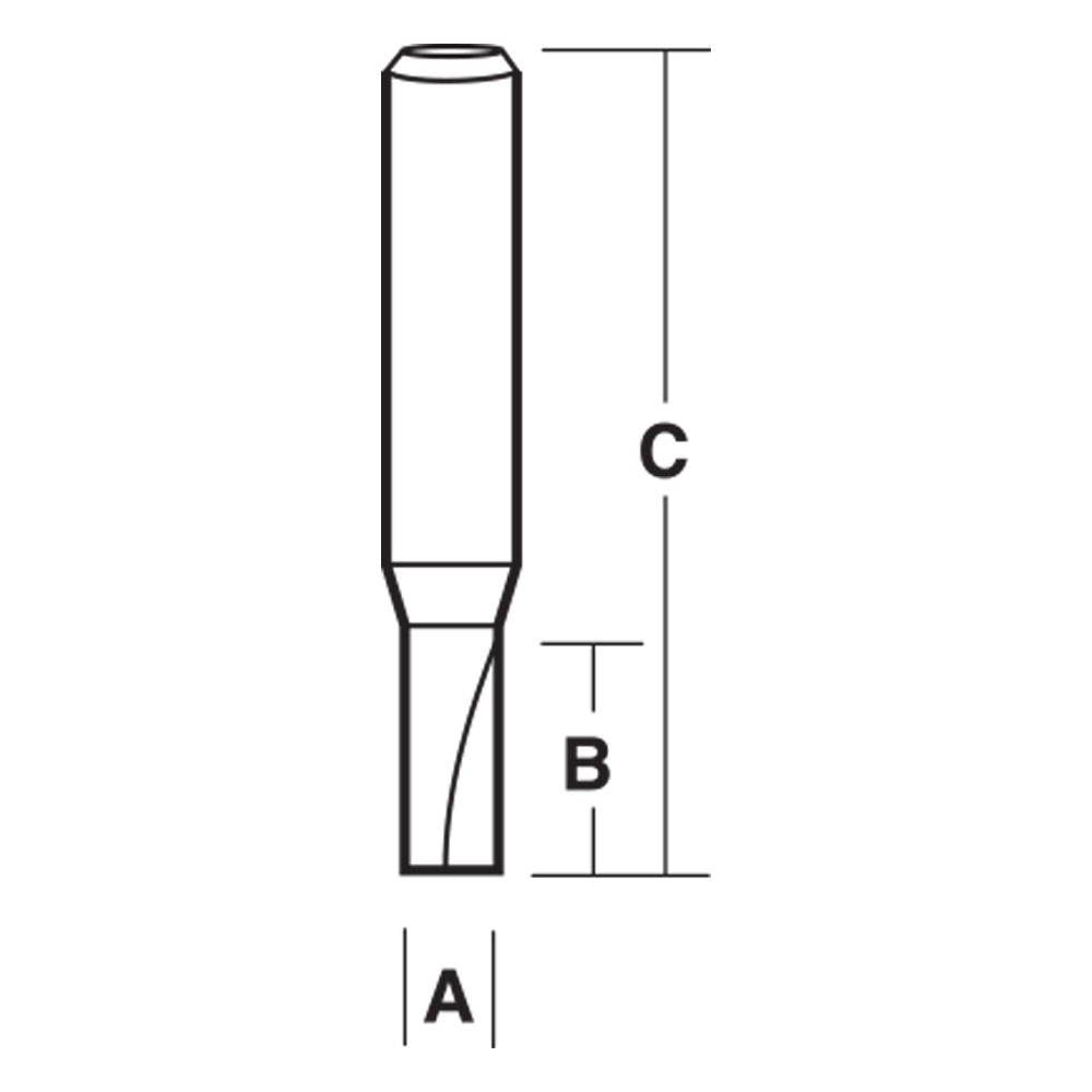 STRAIGHT BIT 20MM TCT, 2FLT 1/2 SHK t1420m