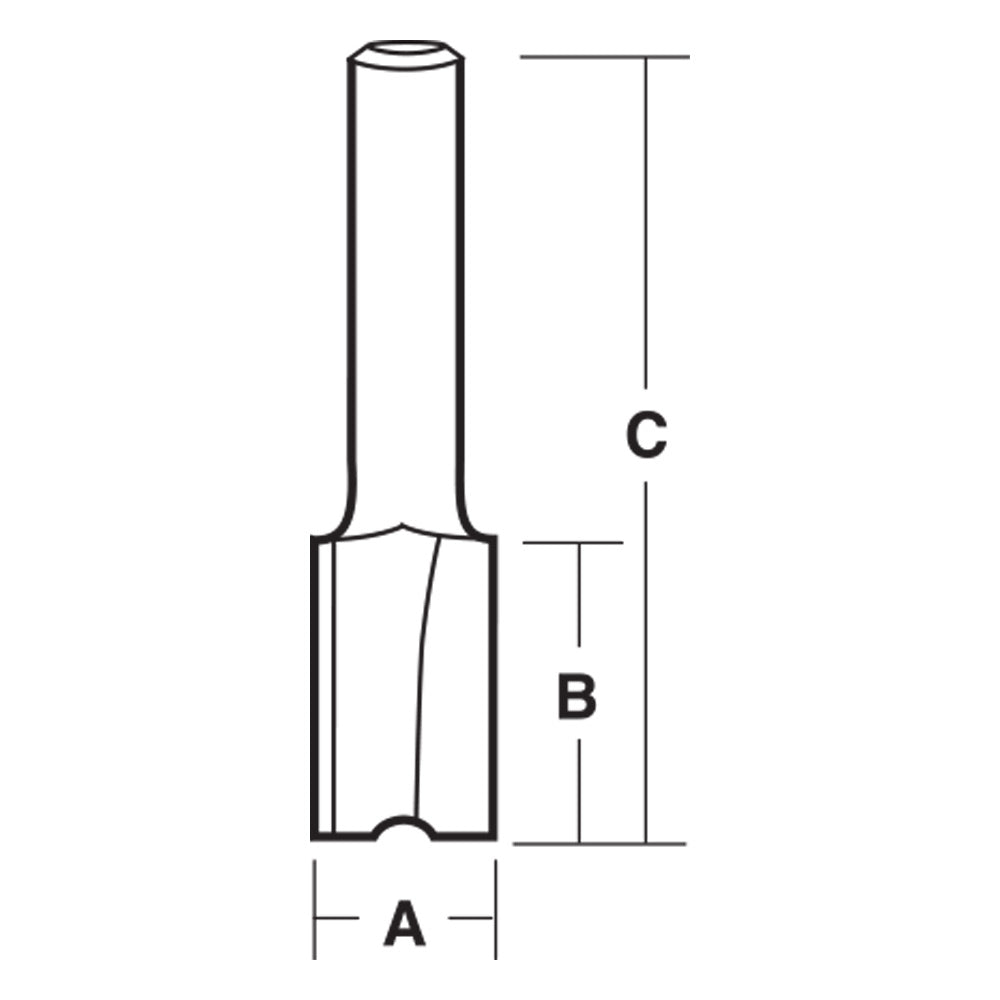 STRAIGHT BIT 6.35MM LONG CARBIDE 1/4 SHK tx208